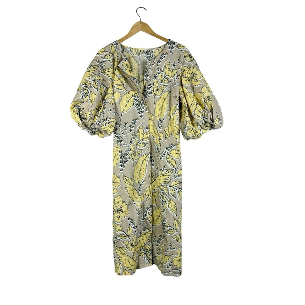 Anthropologie Josephine Midi Dress Puff Sleeve Size Large